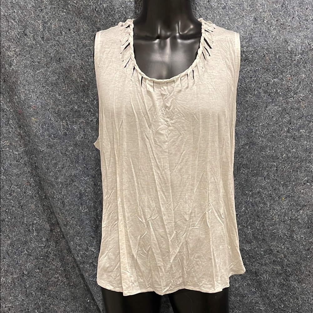 NEW Shape ActiveWear WOMENS 2X 3X White Heather Sleeveless Tank Top Muscle Shirt
